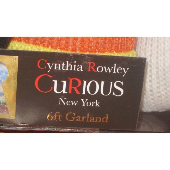 Cynthia Rowley Curious Halloween Candy Corn Ghost Witch Hat Hanging Garland 6' - Picture 5 of 6